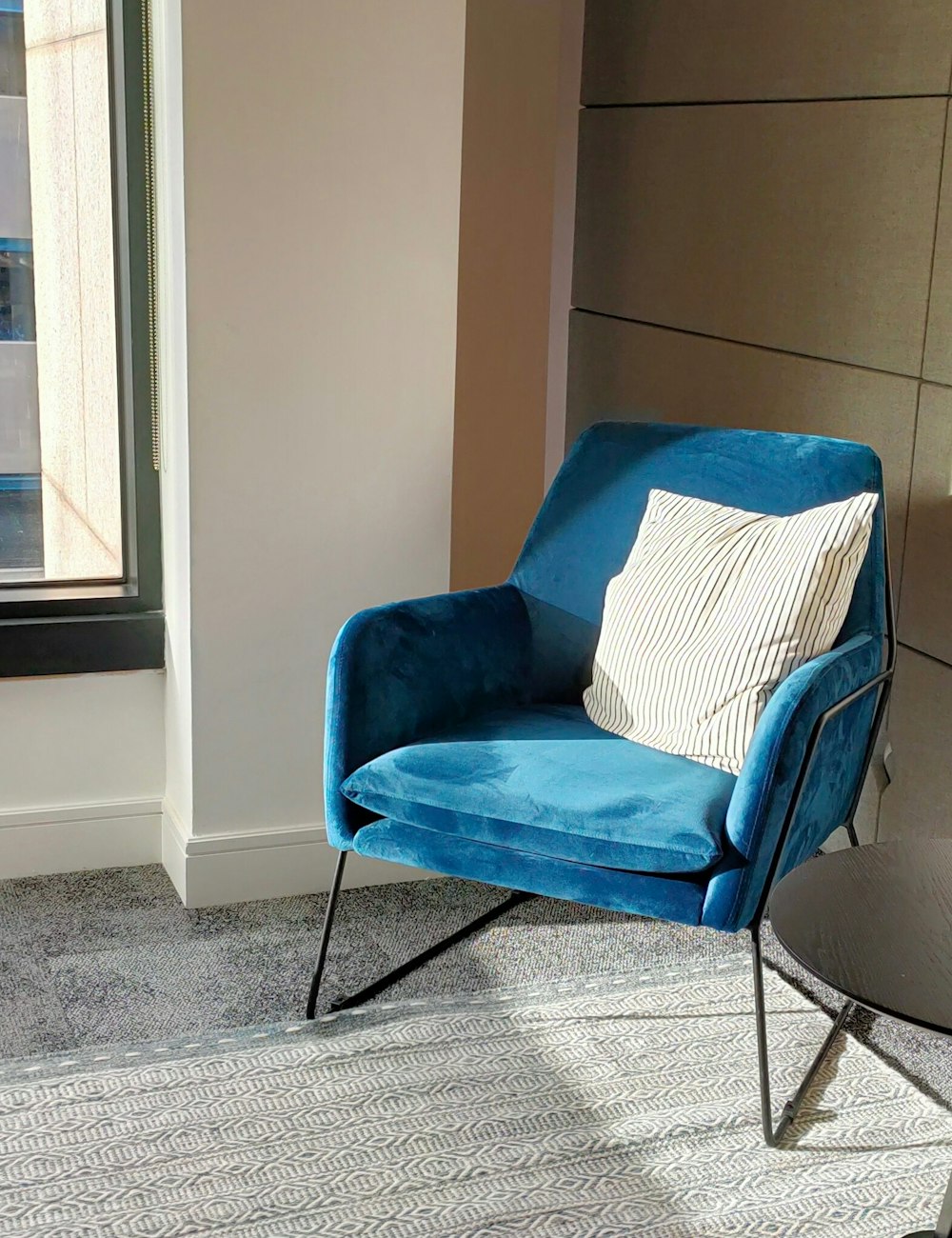 Blue velvet chair